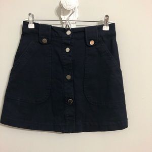 Zara Dark Navy Bkue denim like material mini skirt